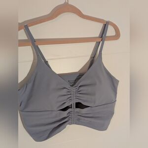 Light blue athleta cropped sports tank/bralette with built in bra